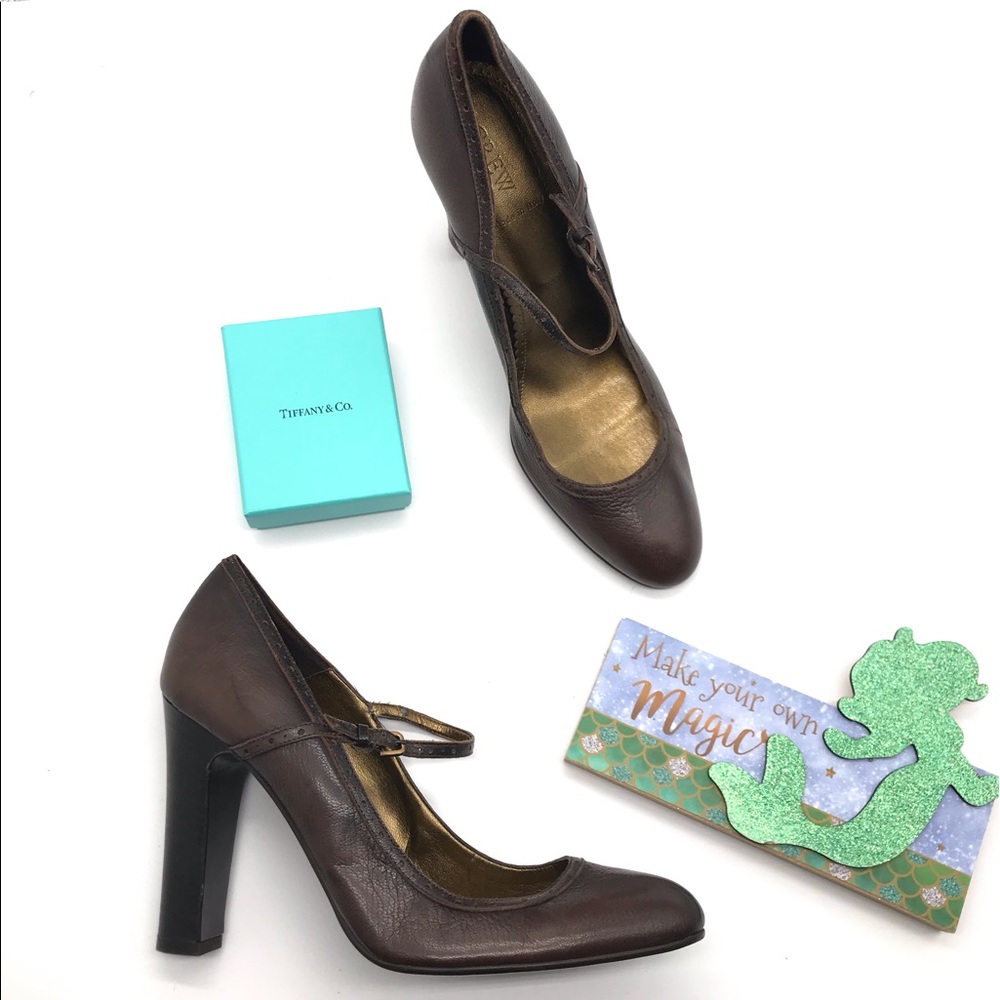 J. Crew heels size 9.5 brown made in Italy